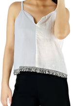 Daisy Spaghettti Top in White-Tops-Elynn Reflection