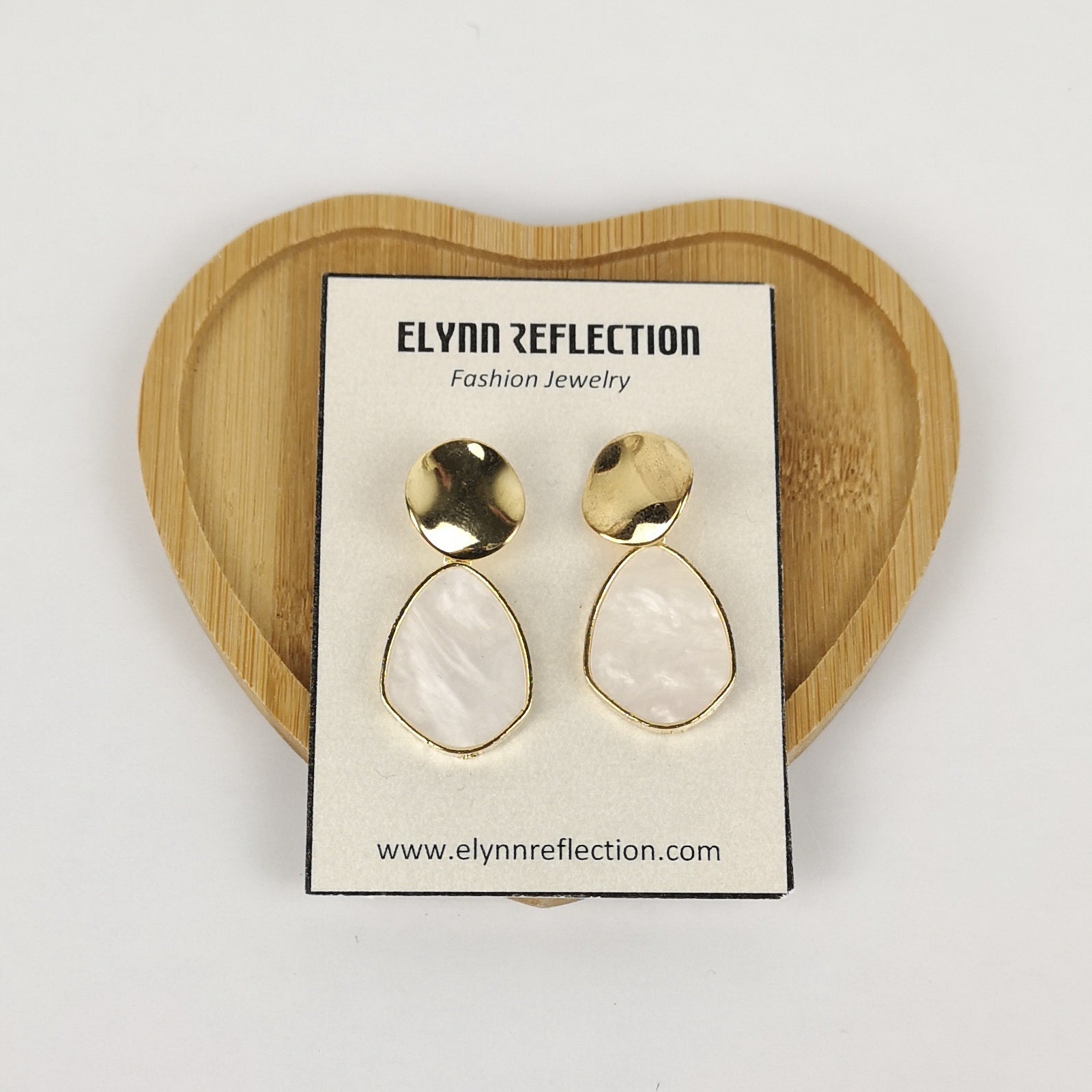 Geometric Shell Earrings-Earrings-Elynn Reflection