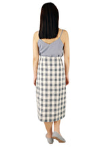 Gingham Midi Checker Skirt in Grey-Skirts-Elynn Reflection