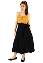 High Waisted Flare Skirt in Black (Premium)-Skirts-Elynn Reflection