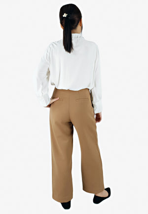 High Waisted Pants in Camel-Pants-Elynn Reflection