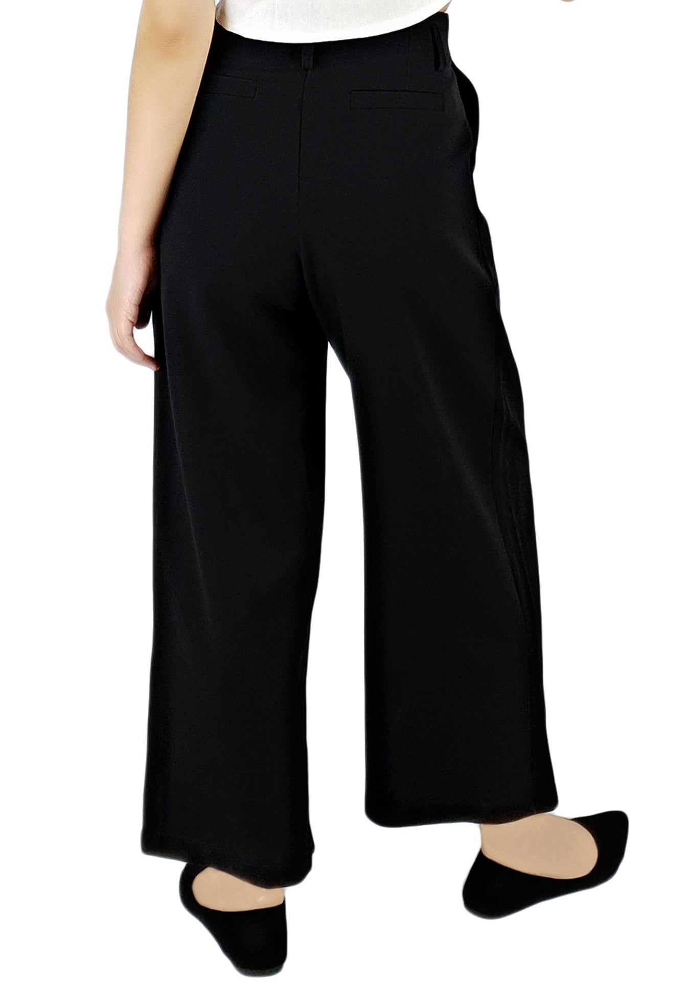 Pleated Pants in Black-Pants-Elynn Reflection