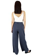 Pleated Pants in Grey Blue-Pants-Elynn Reflection