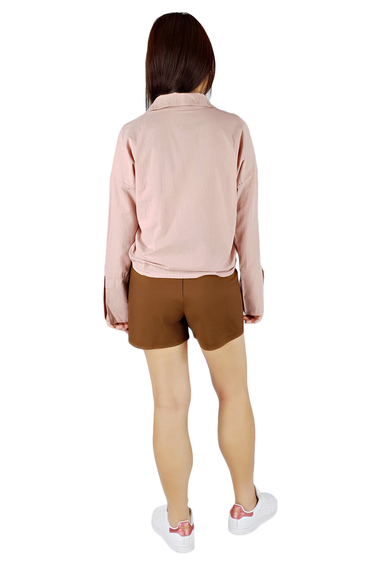 Ruched Top in Dusty Pink-Tops-Elynn Reflection