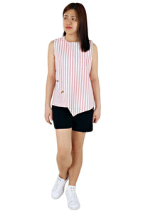 Stripe Top in Red-Tops-Elynn Reflection