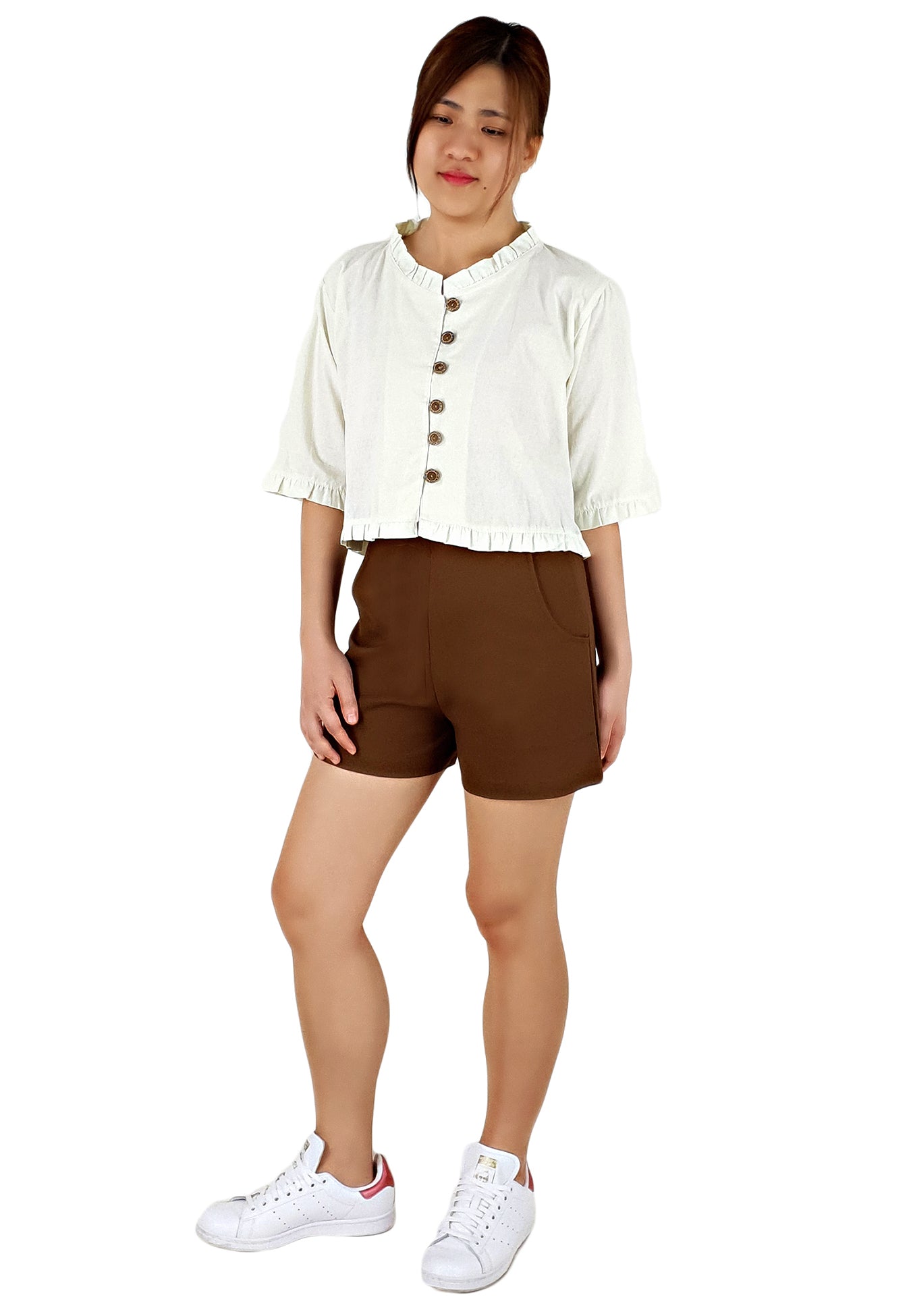 Tailored Pocket Shorts in Sepia-Shorts-Elynn Reflection