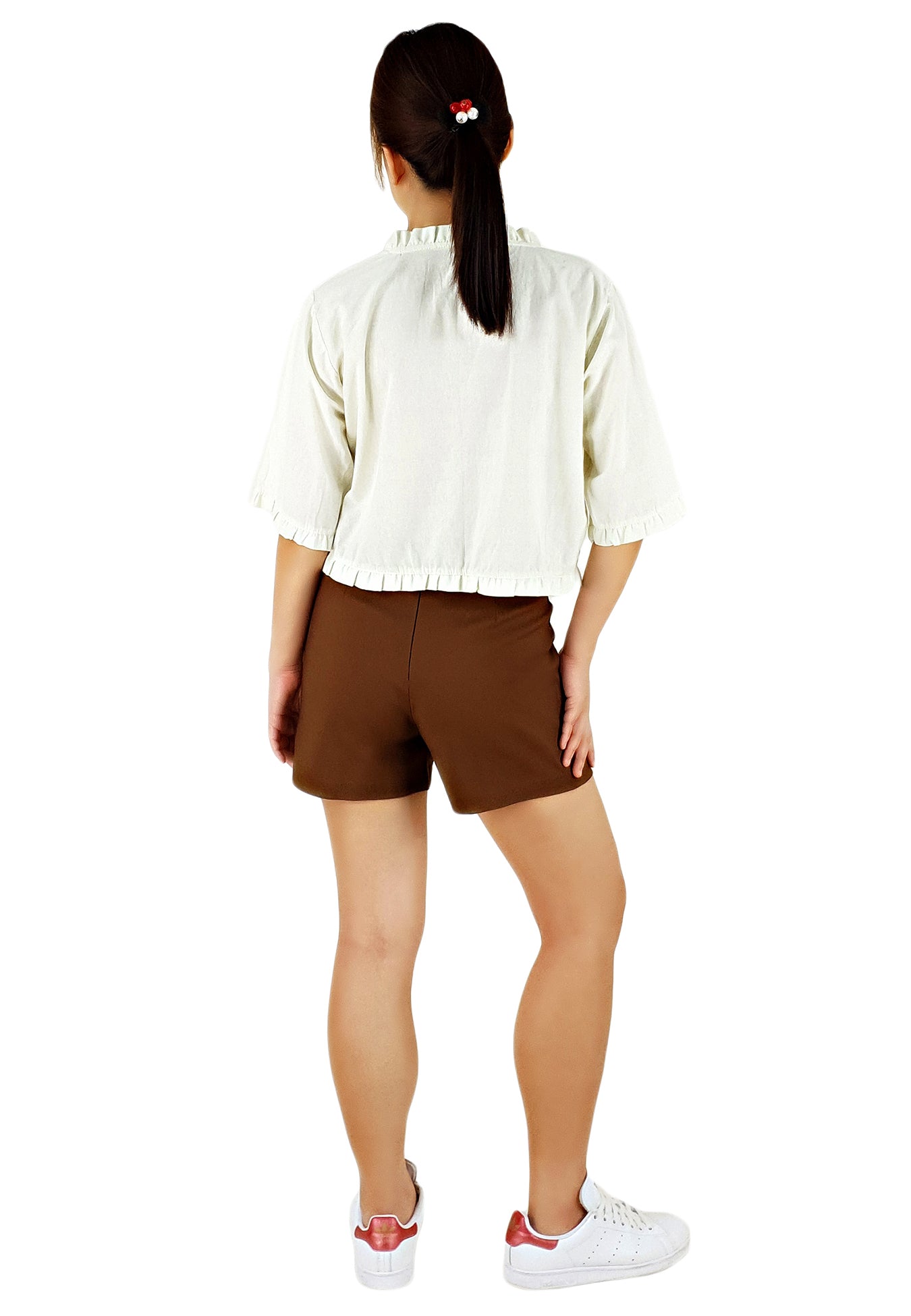 Tailored Pocket Shorts in Sepia-Shorts-Elynn Reflection